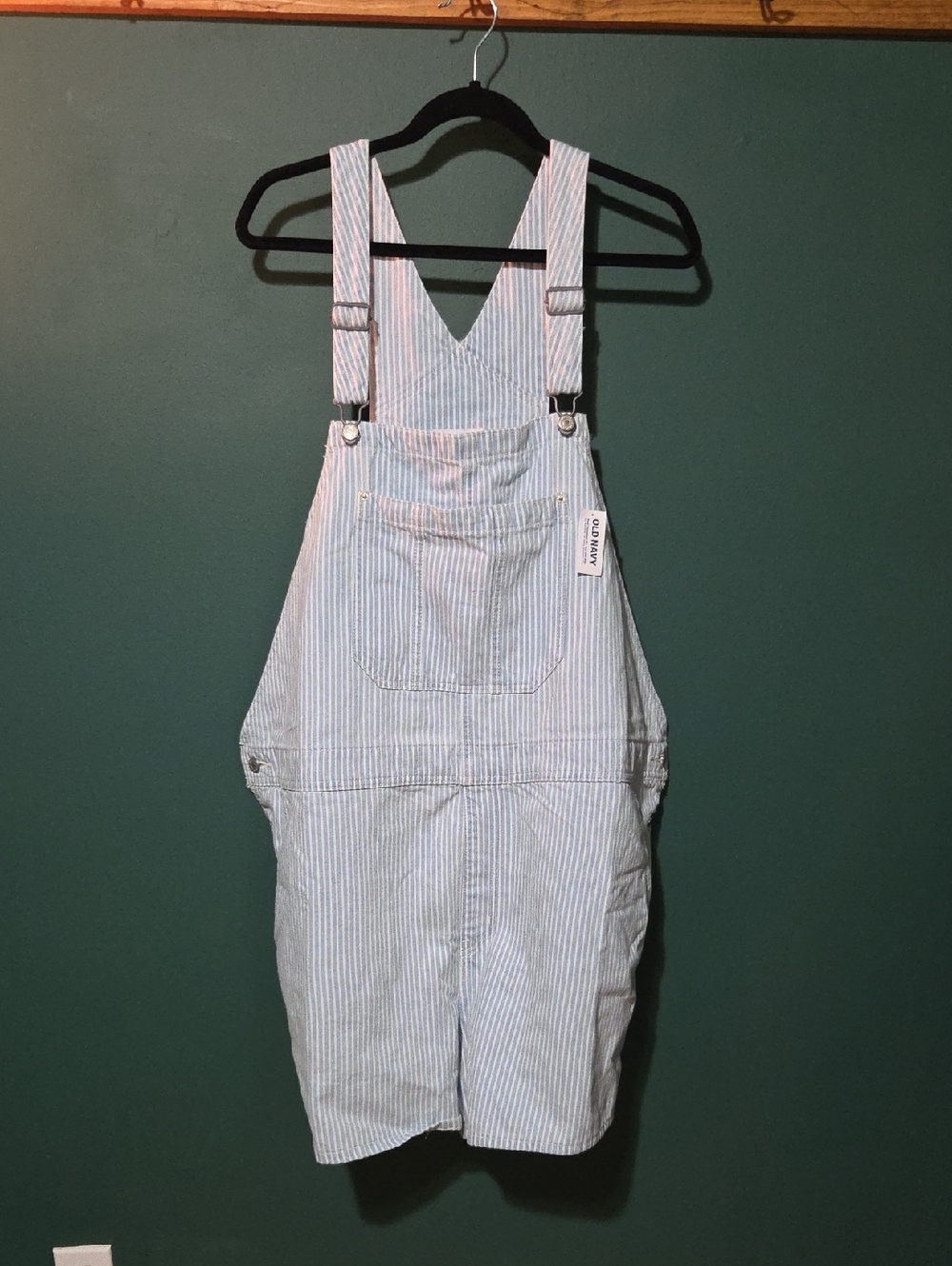 Old Navy Blue and White Striped Denim Overalls Size 3x